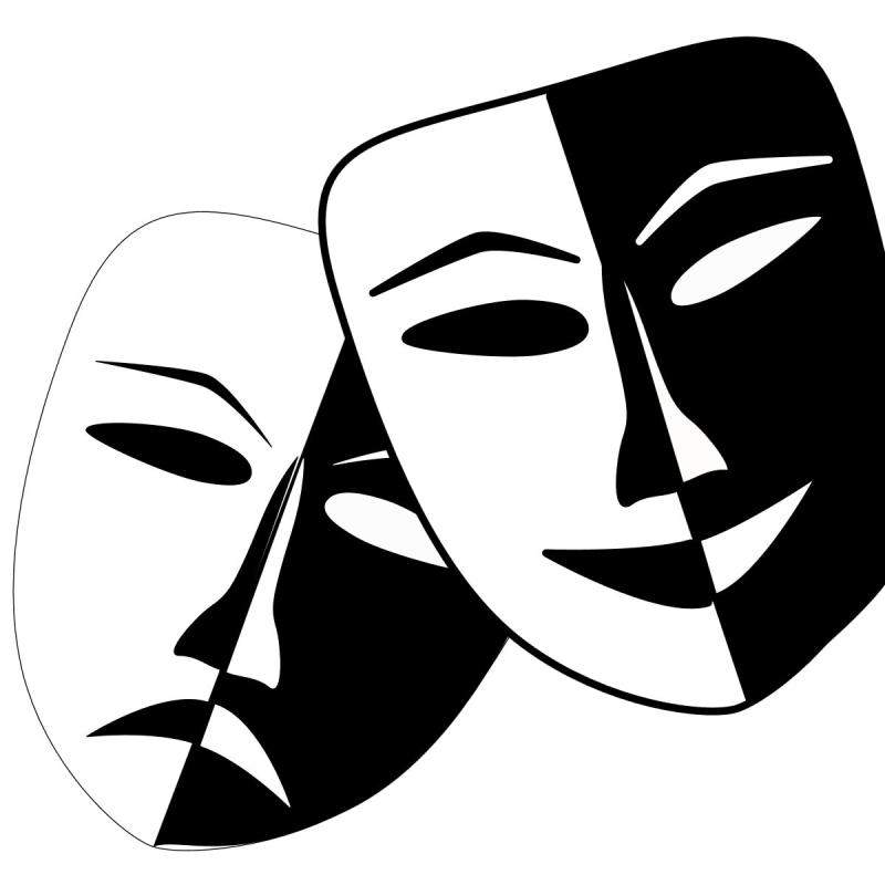 Театральные маски в круге