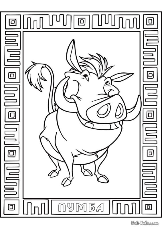 Раскраски мультфильмы Тимон и Пумба