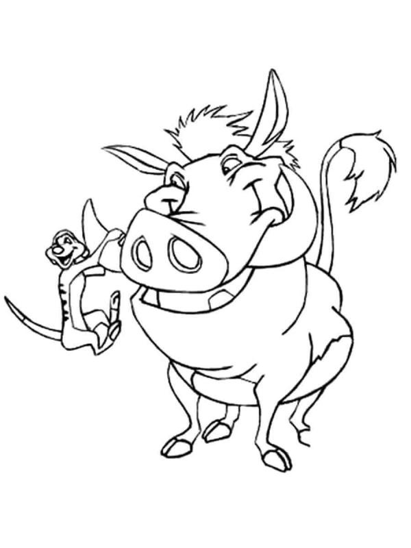 Раскраска антистресс Тимон и Пумба