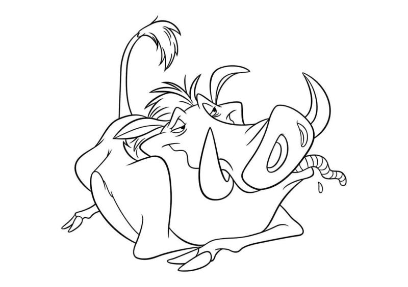 Тимон и Пумба новый год раскраска