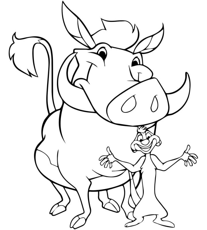 Король Лев раскраска Пумба