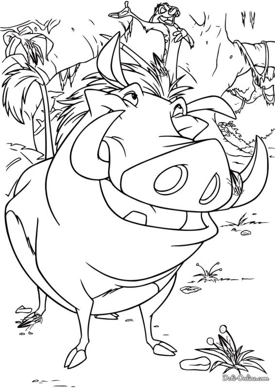 Тимон и Пумба раскраска