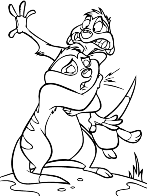 Раскраски для детей Тимон и Пумба