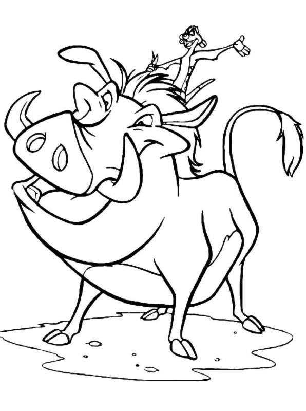 Пумба раскраска