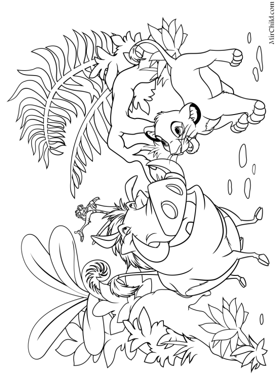 Тимон и Пумба раскраска