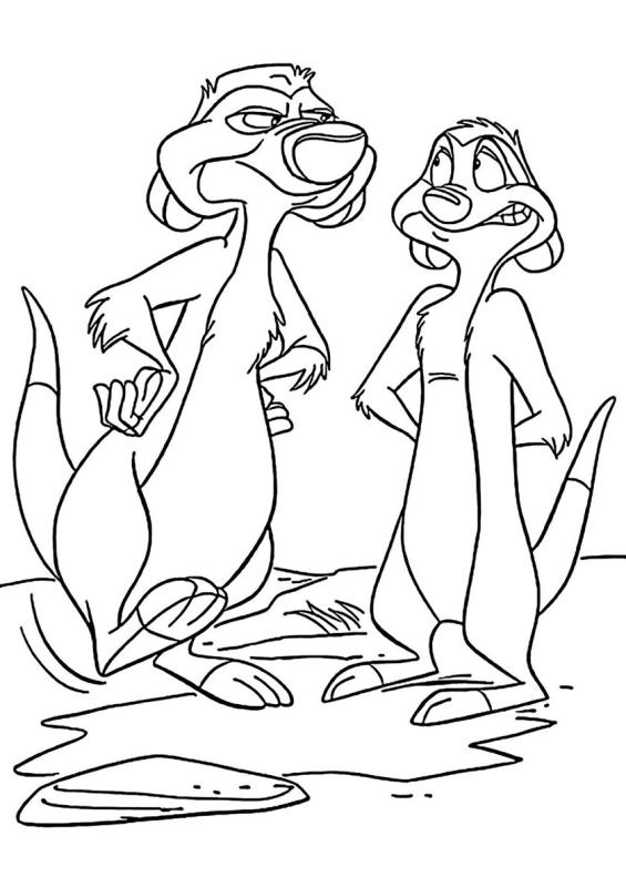 Король Лев раскраска Тимон