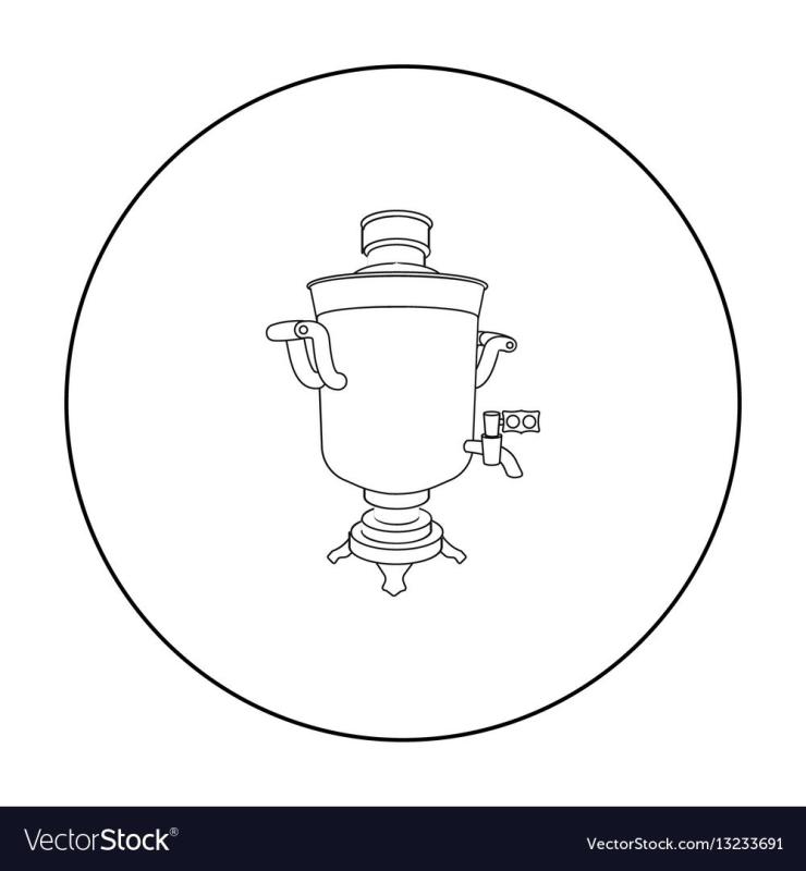 Самовар с чайником вектор