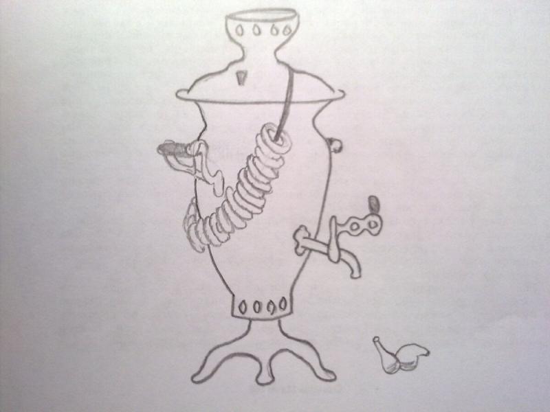 Самовар черно белый