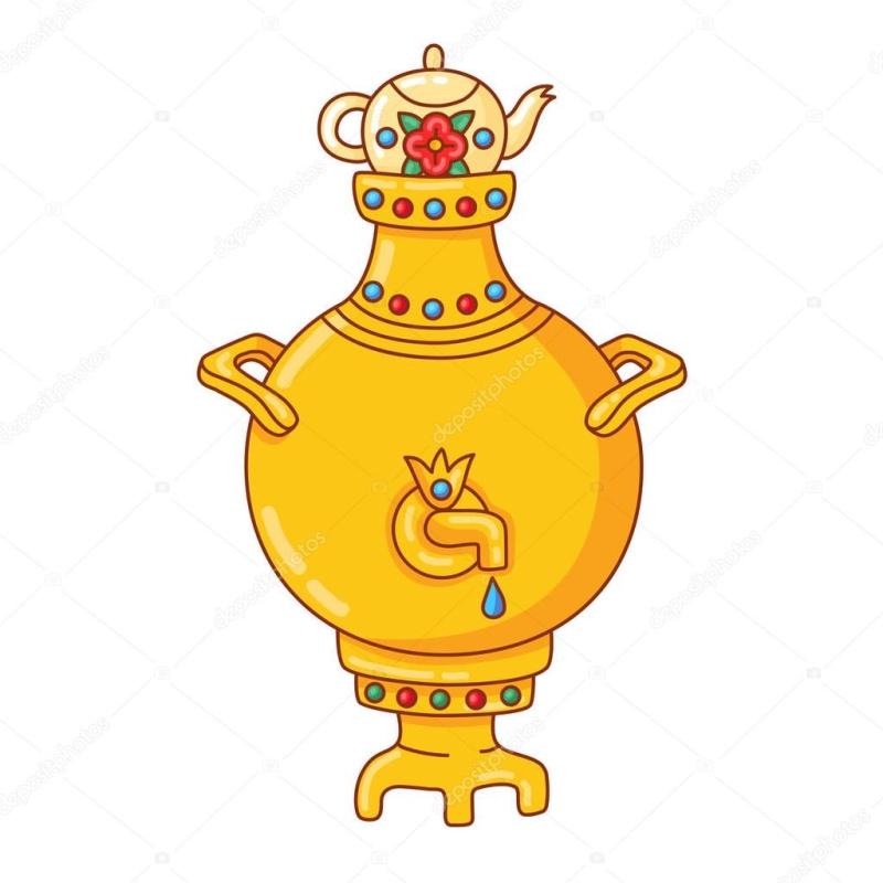 Черный силуэт самовар