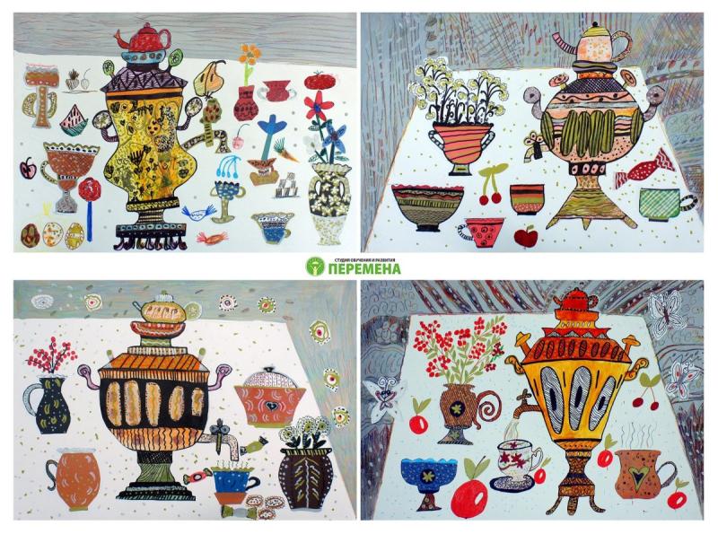 Самовар контур сбоку