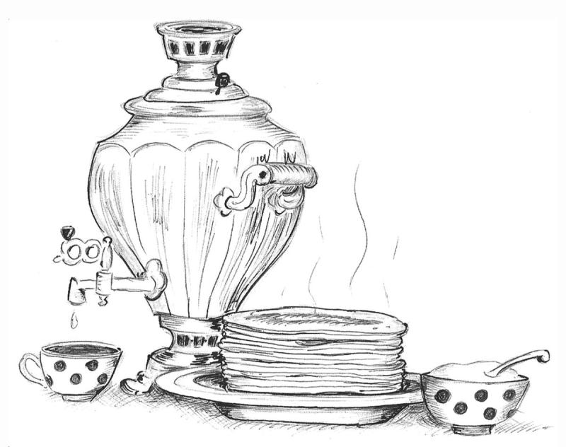 Шаблон чайника для росписи Гжель для детей