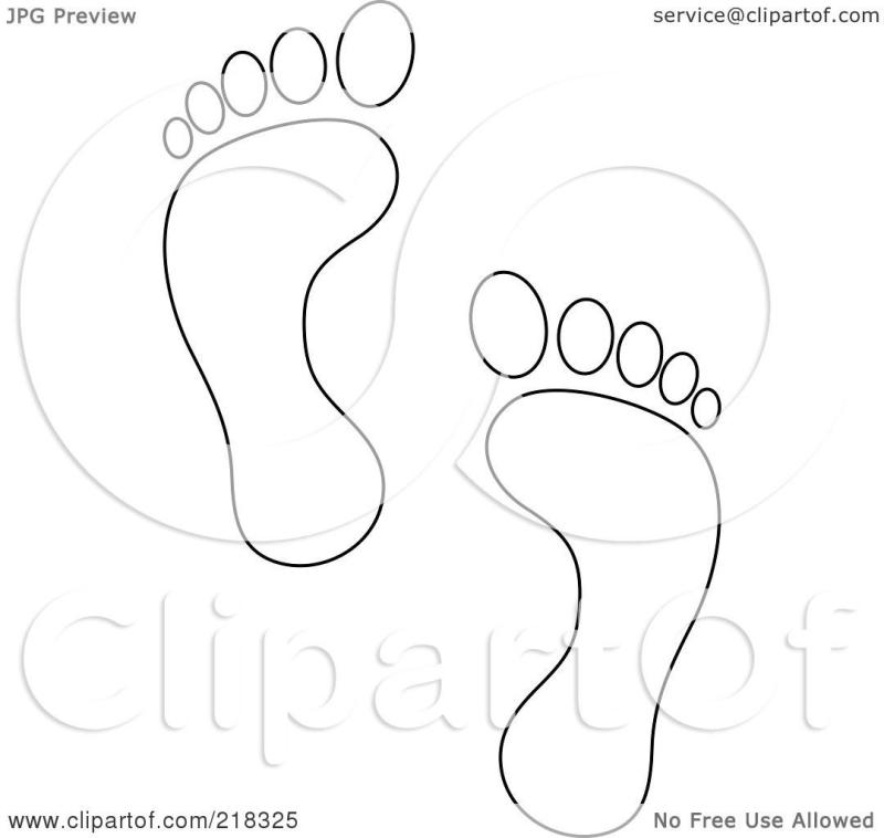 Отпечаток следа ноги на бумаге