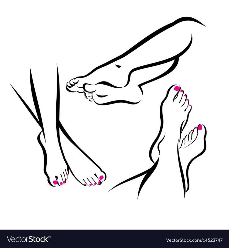 Ноги педикюр вектор