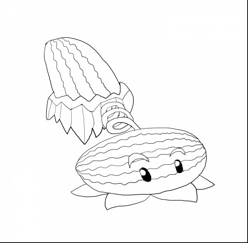 Раскраска растения против зомби Арбуз