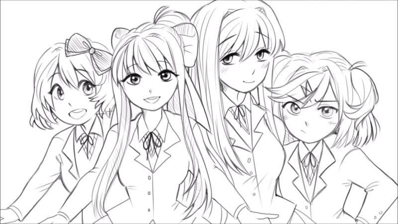 Моника доки доки черно белая