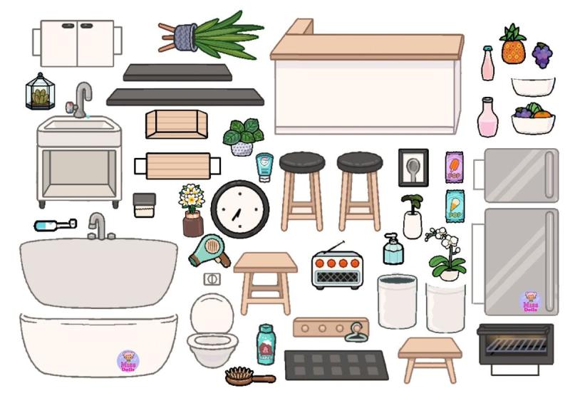 Бумажные куклы тока бока с домиком