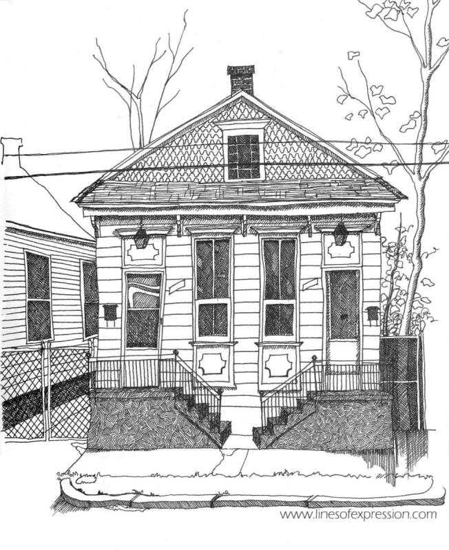 Домик карандашом