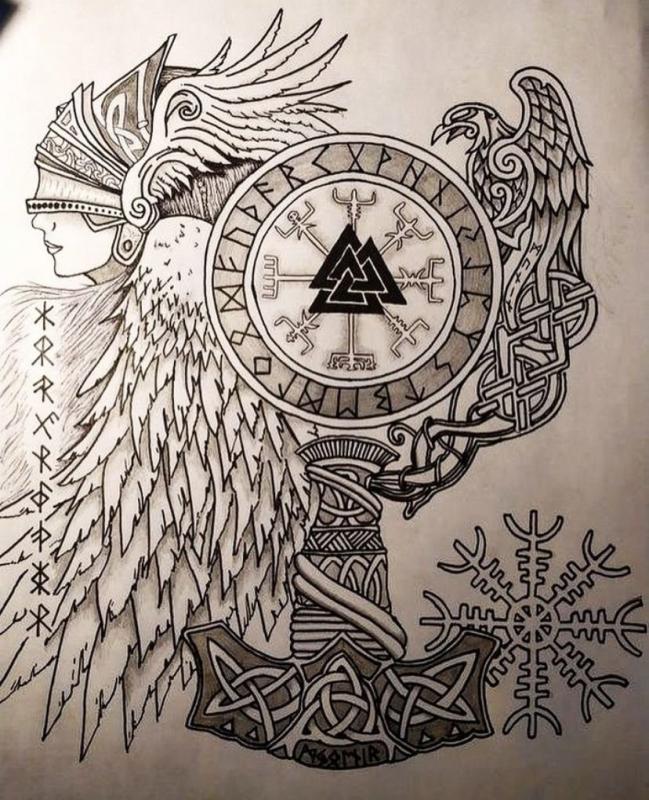 Викинг Валькнут тату