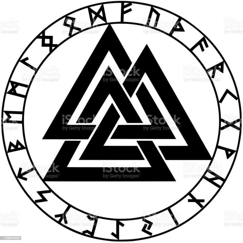 Эскиз Валькнут в круге