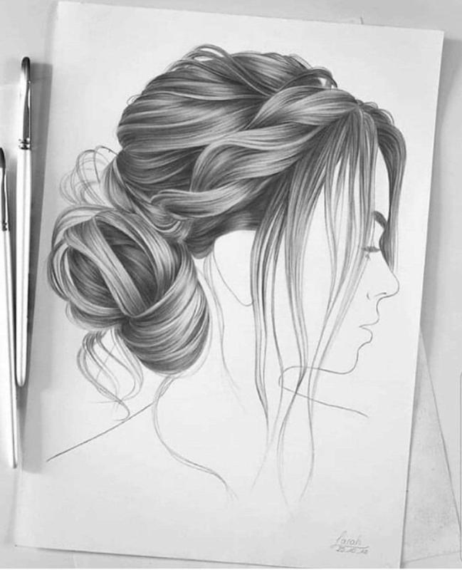 Современные прически карандашом