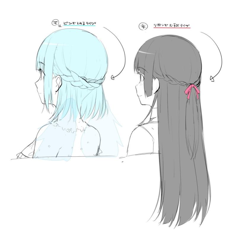 Аниме референс аниме волосы