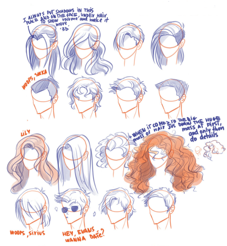 Кудрявые волосы референс