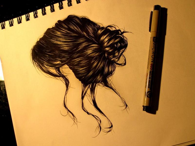 Волосы ручкой