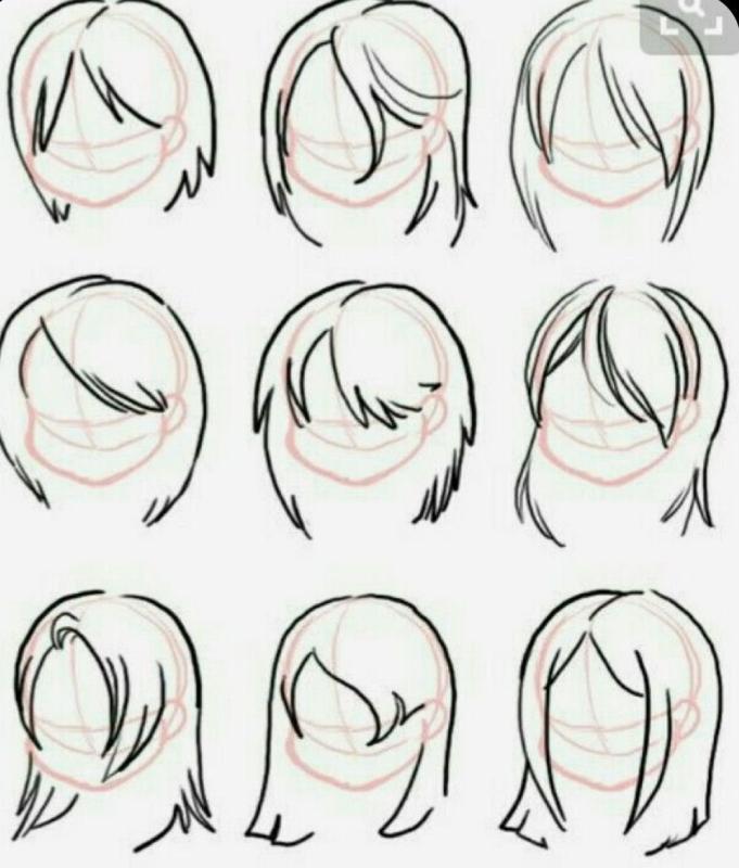 Аниме волосы девушек карандашом