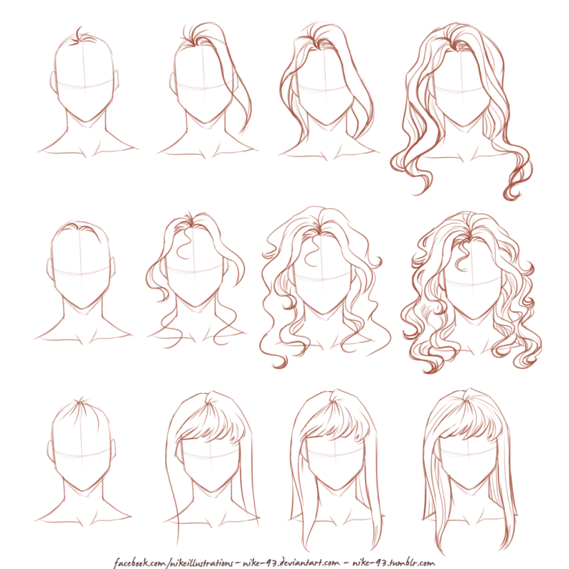 Причёски карандашом для начинающих