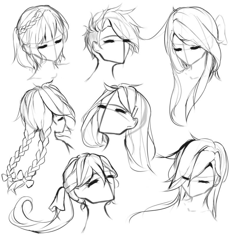 Волосы туториал референс