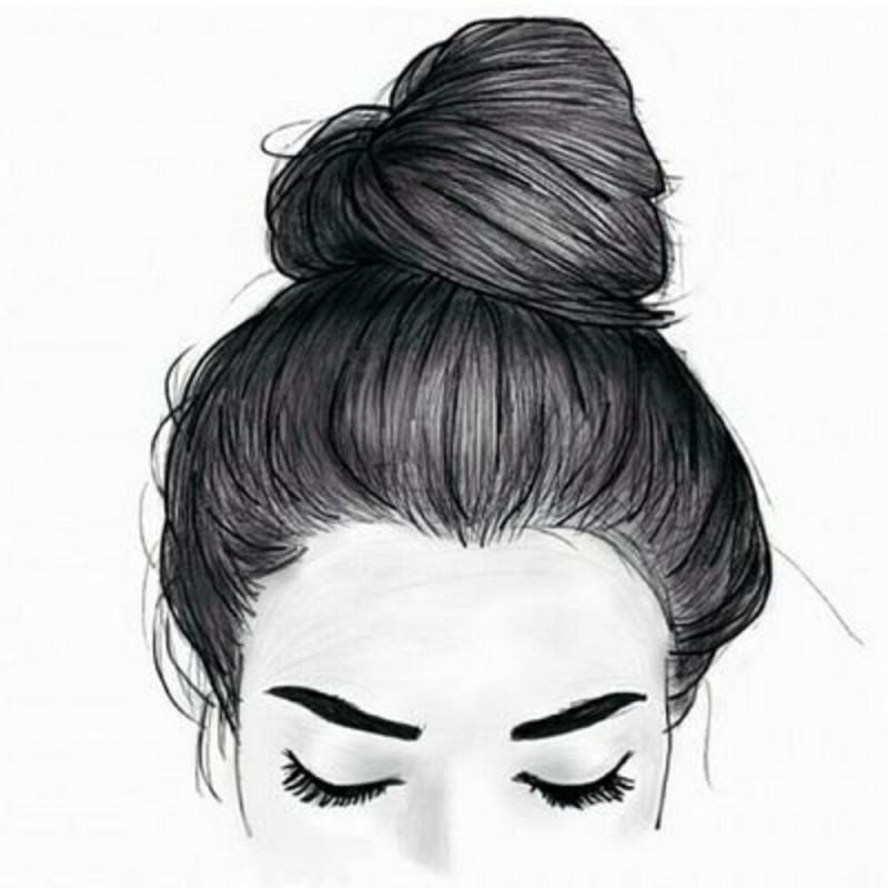 Рисование волос с гулькой