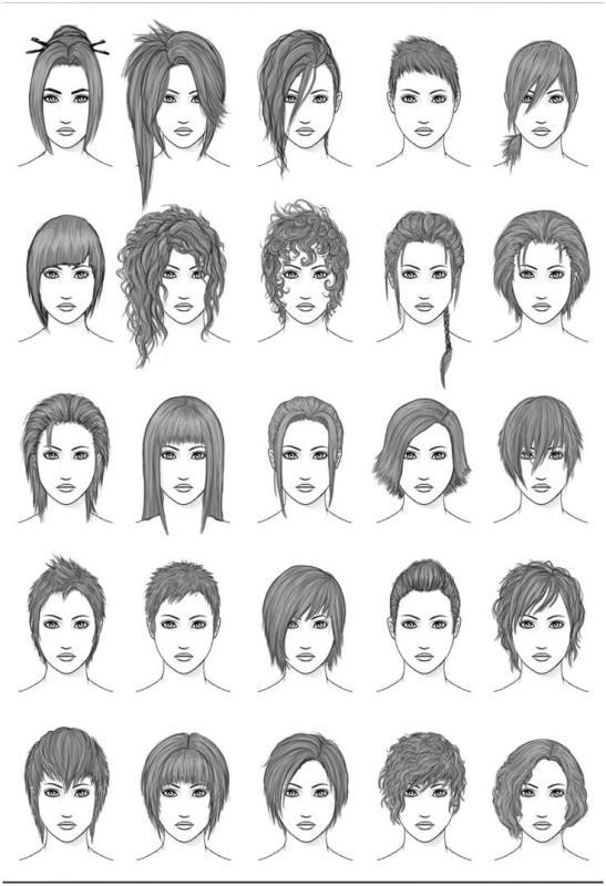 Прически карандашом модельные