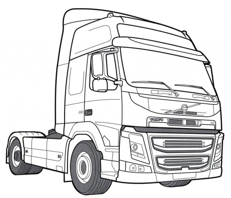 Раскраска грузовик Volvo fh12