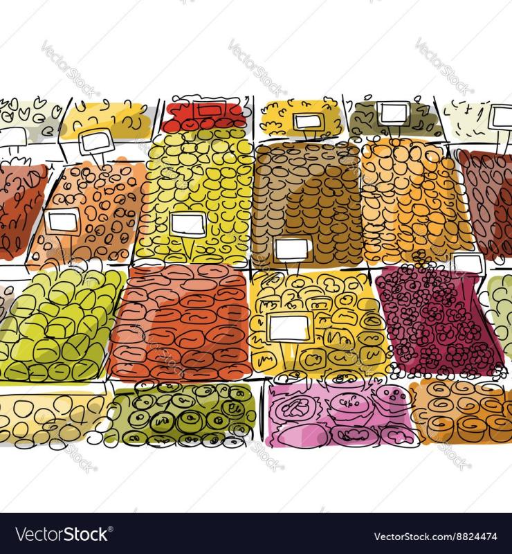 Восточный базар эскиз