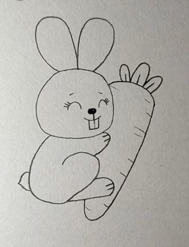 Заяц карандашом для детей и срисовки