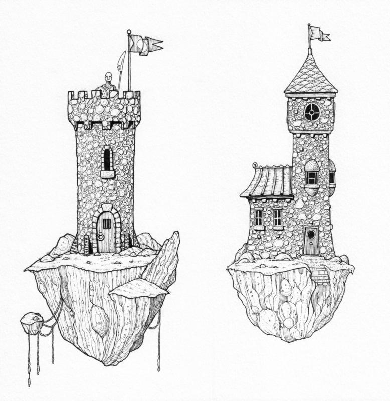 Башня замка эскиз