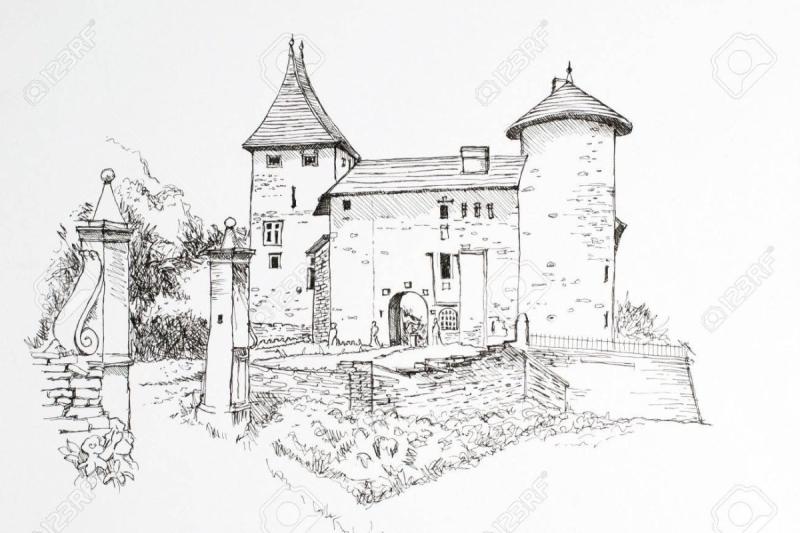 Нарисовать замок в рокко стиле