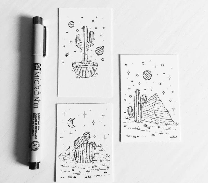 Быстрые скетчи ручкой