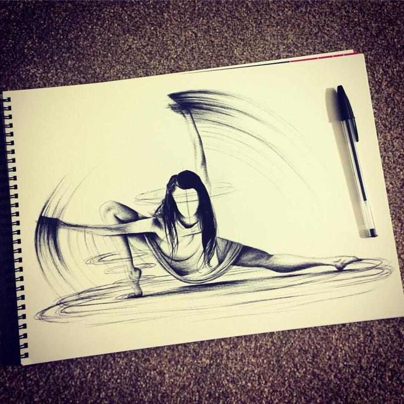 Рисунки чёрной ручкой