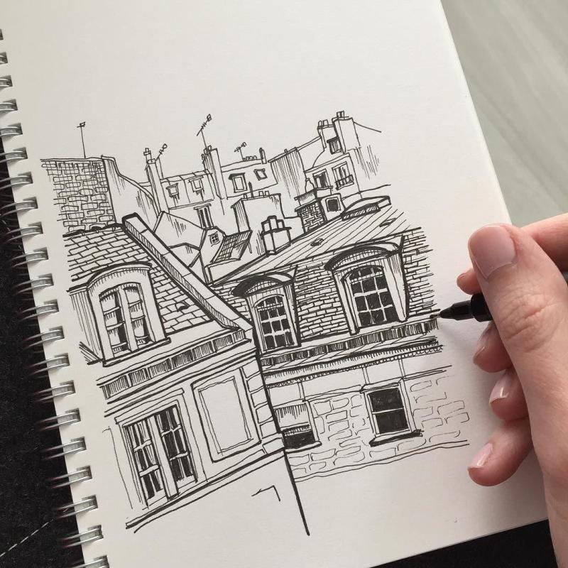 Скетчи архитектура ручкой