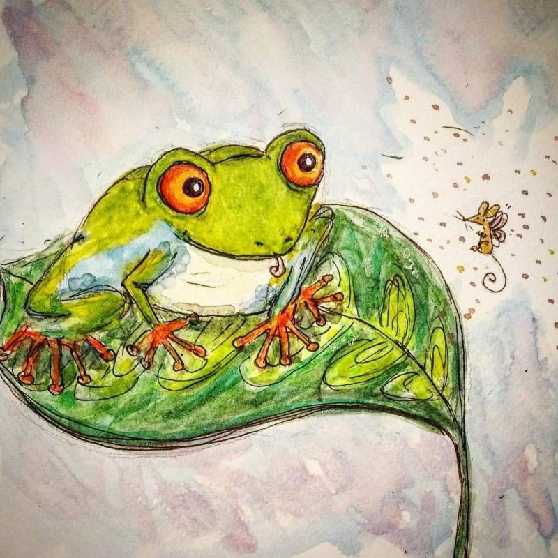 Рисунок лягушки для срисовки