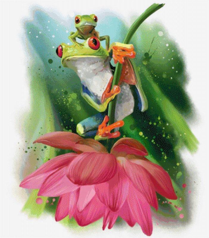 Лягушка с цветочком