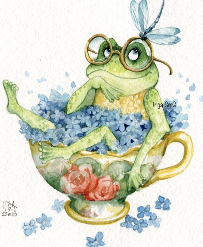 Лягушка арт милый