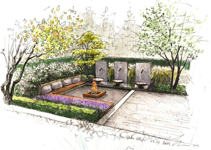 Скетчинг ландшафтного дизайна