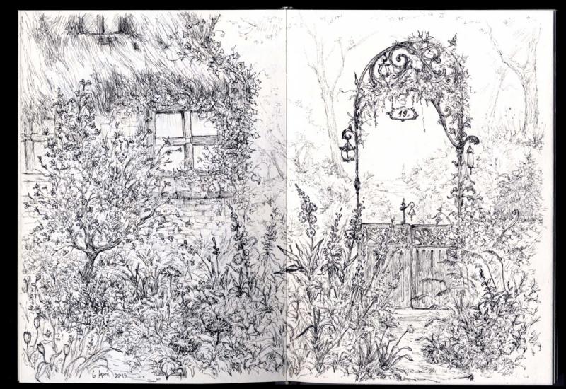 Заброшенный сад рисунок