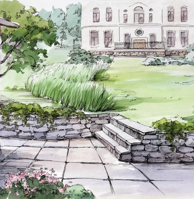 Сад в итальянском стиле эскиз