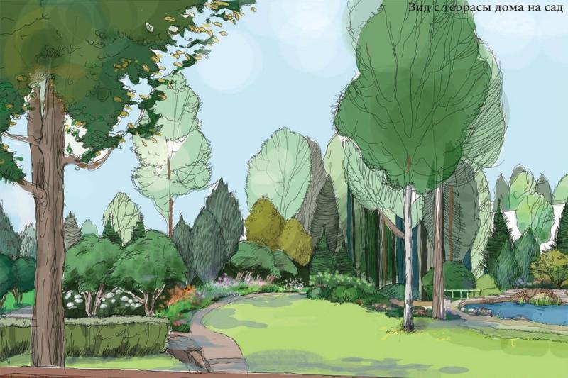 Флэт иллюстрации ландшафтный Архитектор