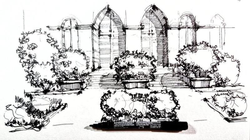 Ландшафт стили в черно-белом