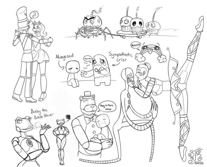 Разукрашки ФНАФ АНИМАТРОНИКИ