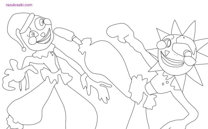 Раскраски солнце и Луна АНИМАТРОНИКИ раскраски